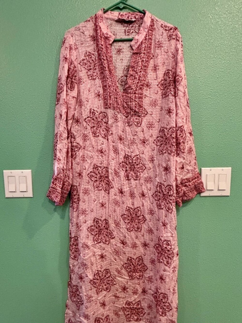 Zara Pink Bohemian Floral Tunic Dress L